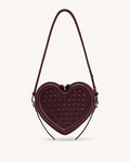 JWPE - Arlene Woven Heart Shape Crossbody Bag - Deep Burgundy