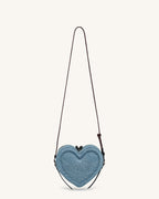 JWPE - Arlene Heart Shaped Crossbody Bag - Light Blue Denim