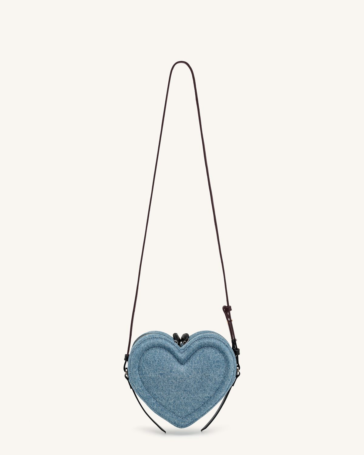 JWPE - Arlene Heart Shaped Crossbody Bag - Light Blue Denim