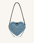 JWPE - Arlene Heart Shaped Crossbody Bag - Light Blue Denim