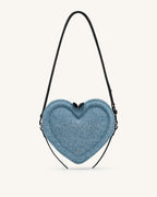 JWPE - Arlene Heart Shaped Crossbody Bag - Light Blue Denim