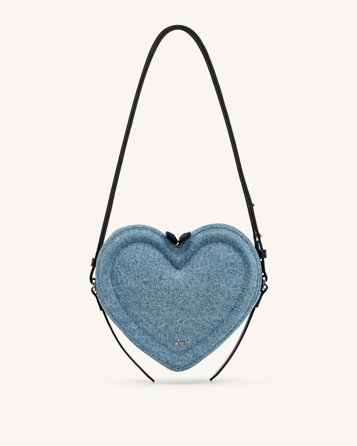 JWPE - Arlene Heart Shaped Crossbody Bag - Light Blue Denim