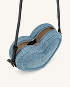 JWPE - Arlene Heart Shaped Crossbody Bag - Light Blue Denim