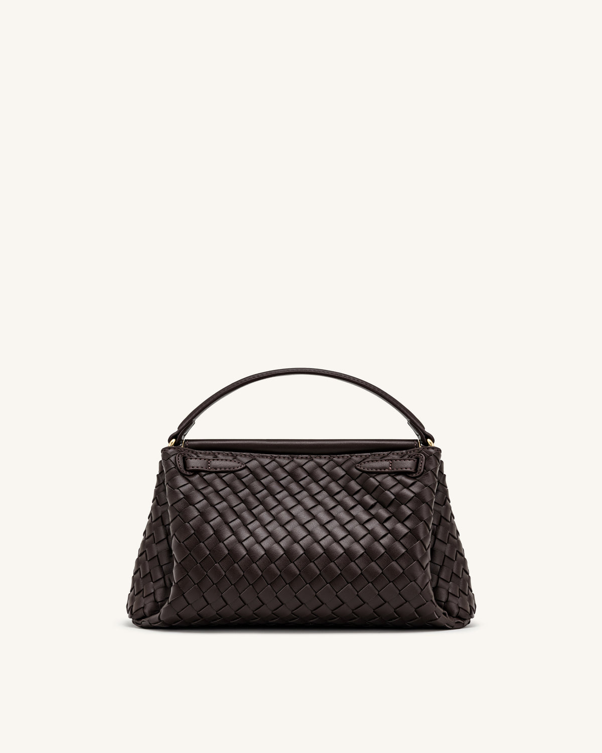 JWPE - Carmen Woven Top Handle Bag - Dark Brown