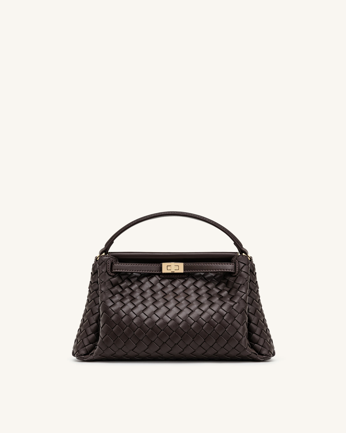 JWPE - Carmen Woven Top Handle Bag - Dark Brown