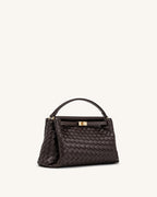 JWPE - Carmen Woven Top Handle Bag - Dark Brown