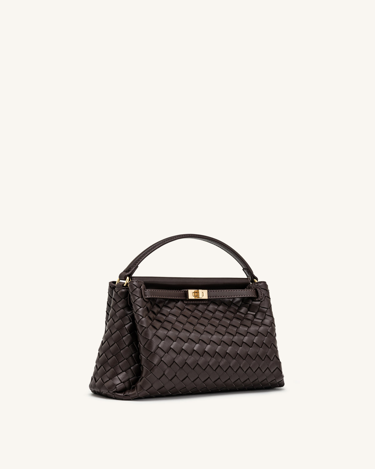 JWPE - Carmen Woven Top Handle Bag - Dark Brown
