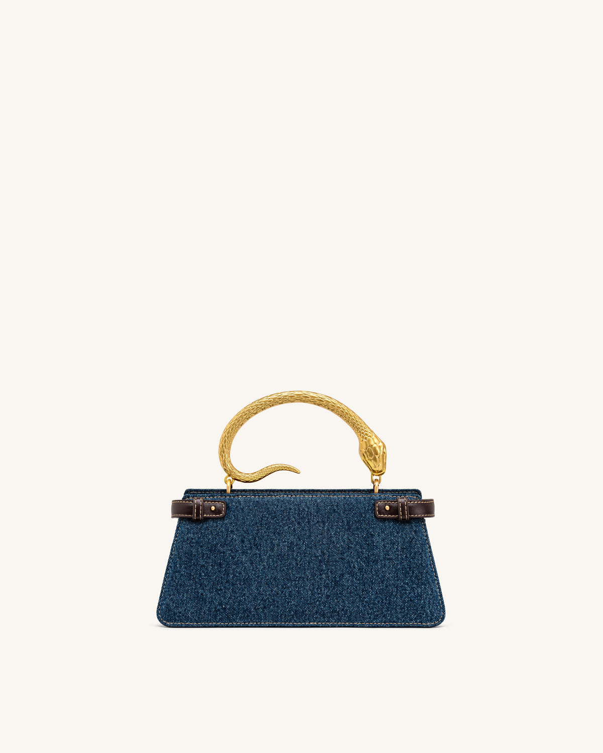 JWPE - Elena Snake Handle Top Handle Bag - Dark Blue Denim