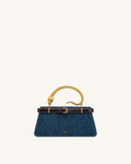 JWPE - Elena Snake Handle Top Handle Bag - Dark Blue Denim