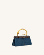 JWPE - Elena Snake Handle Top Handle Bag - Dark Blue Denim