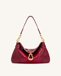 JWPE - Jayla Metal Pendant Embellished Shoulder Bag - Red Croc