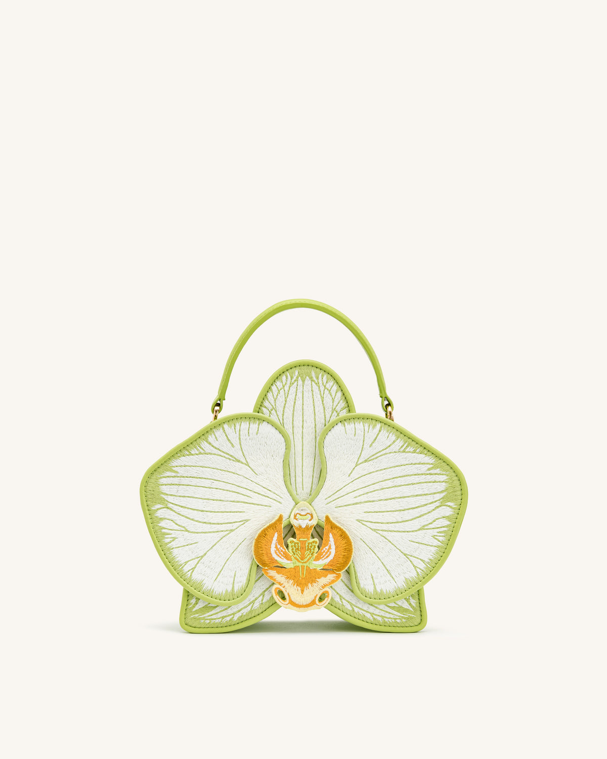 JWPE - Flora Orchid Shaped Top Handle Bag - Light Green