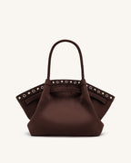 JWPE - Hana Medium Faux Suede Tote Bag - Dark Chocolate Brown