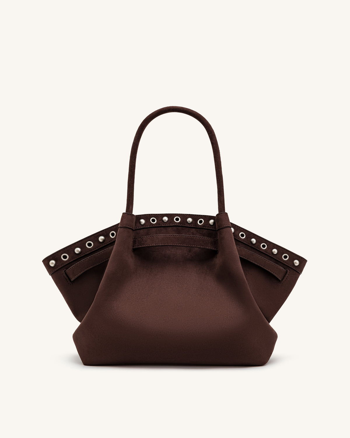 JWPE - Hana Medium Faux Suede Tote Bag - Dark Chocolate Brown