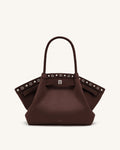 JWPE - Hana Medium Faux Suede Tote Bag - Dark Chocolate Brown