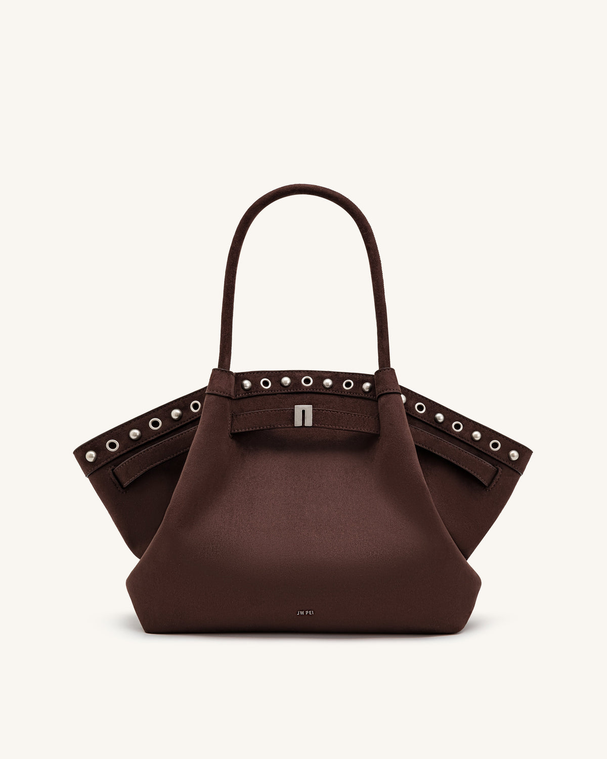JWPE - Hana Medium Faux Suede Tote Bag - Dark Chocolate Brown