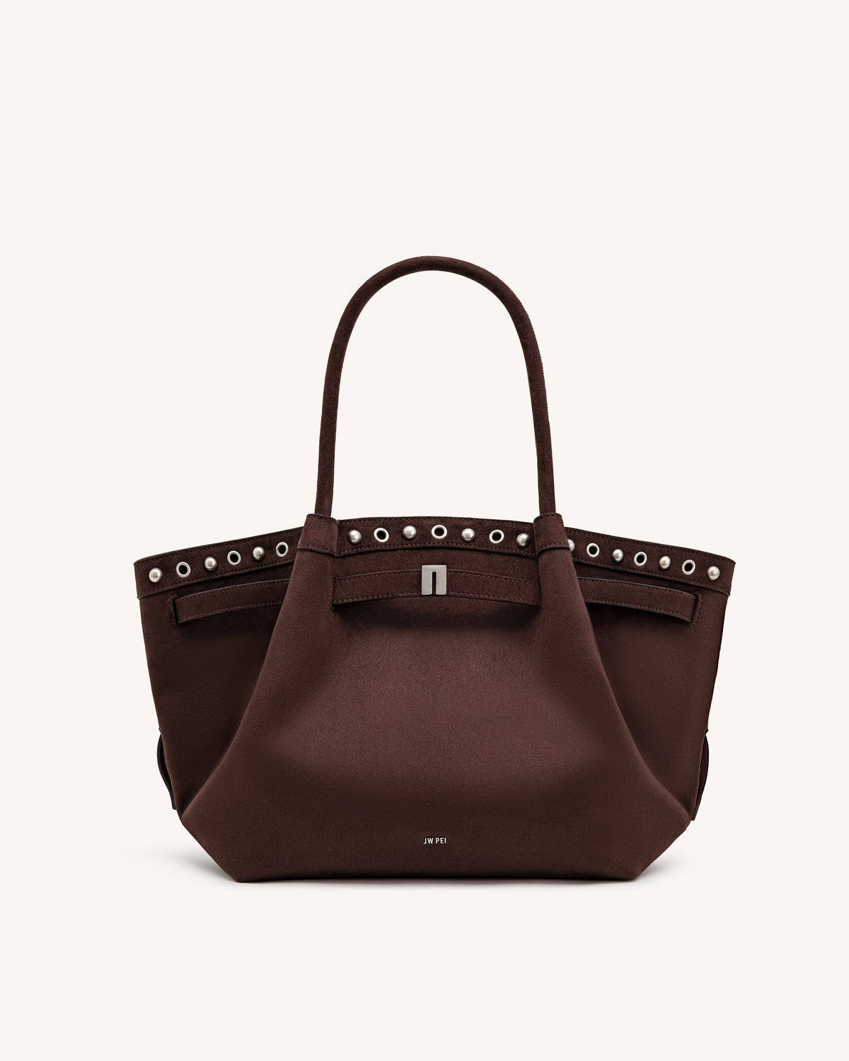 JWPE - Hana Medium Faux Suede Tote Bag - Dark Chocolate Brown