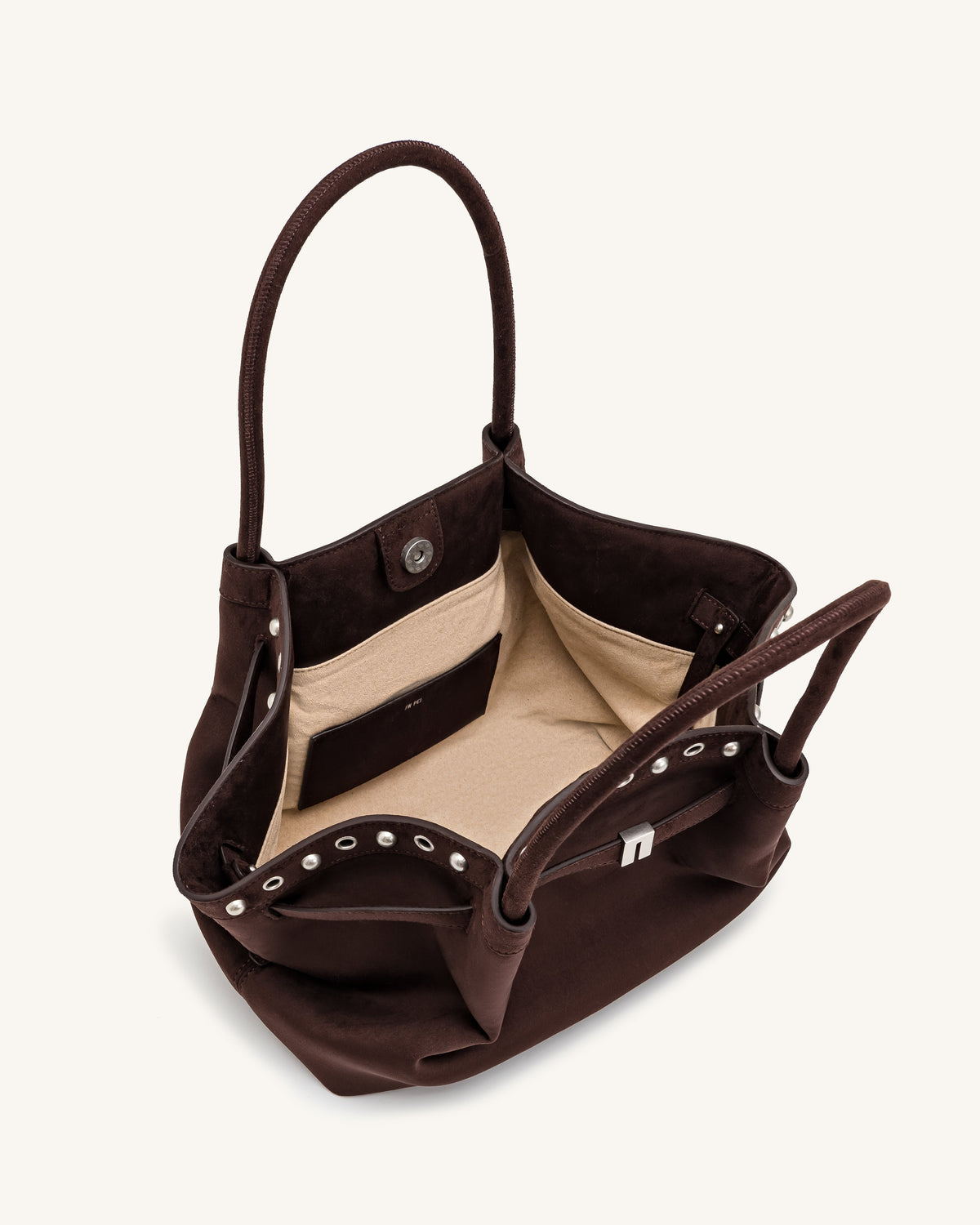JWPE - Hana Medium Faux Suede Tote Bag - Dark Chocolate Brown