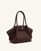 JWPE - Hana Medium Faux Suede Tote Bag - Dark Chocolate Brown