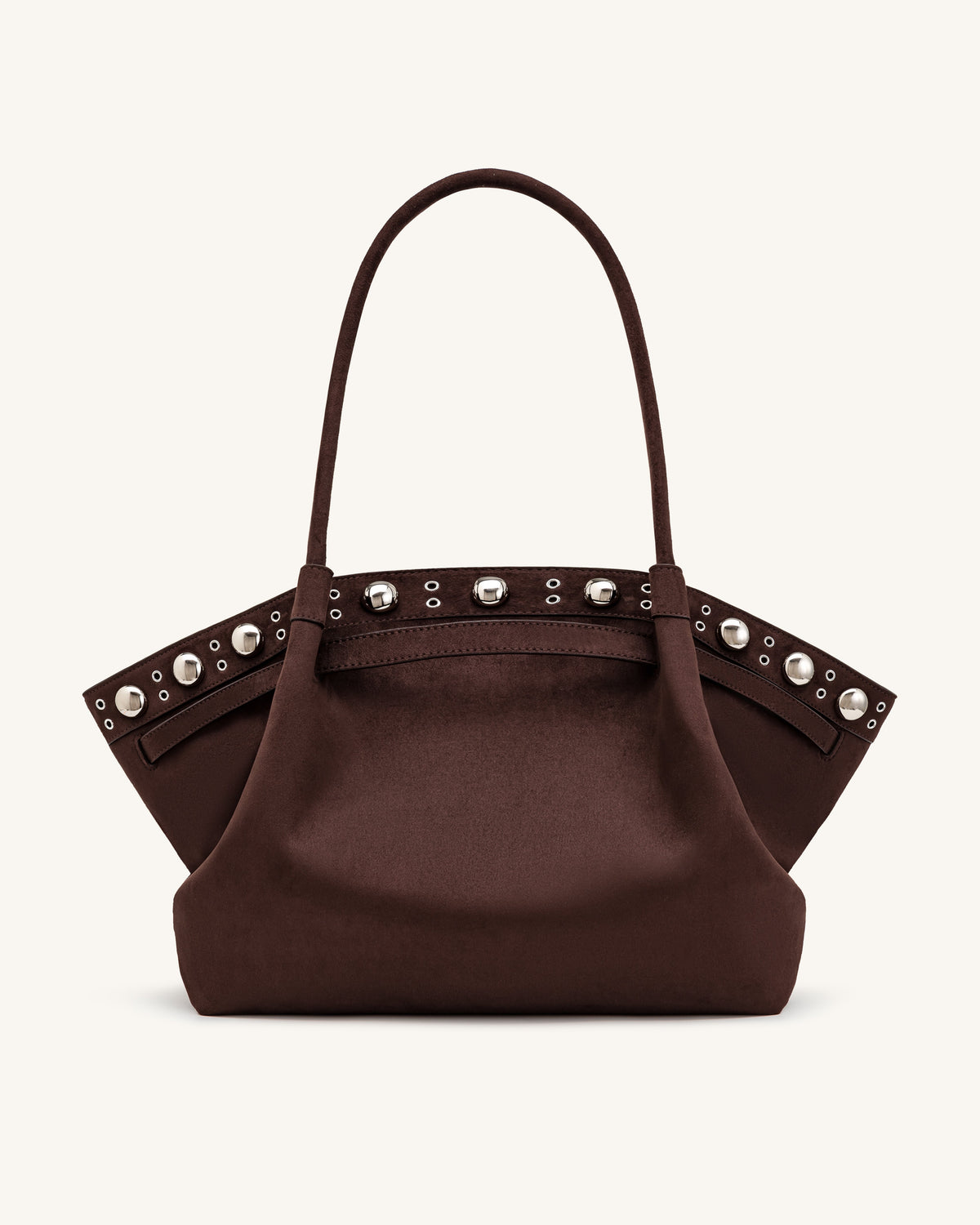 JWPE - Hana Large Faux Suede Tote Bag - Deep Brown