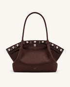 JWPE - Hana Large Faux Suede Tote Bag - Deep Brown