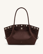 JWPE - Hana Large Faux Suede Tote Bag - Deep Brown