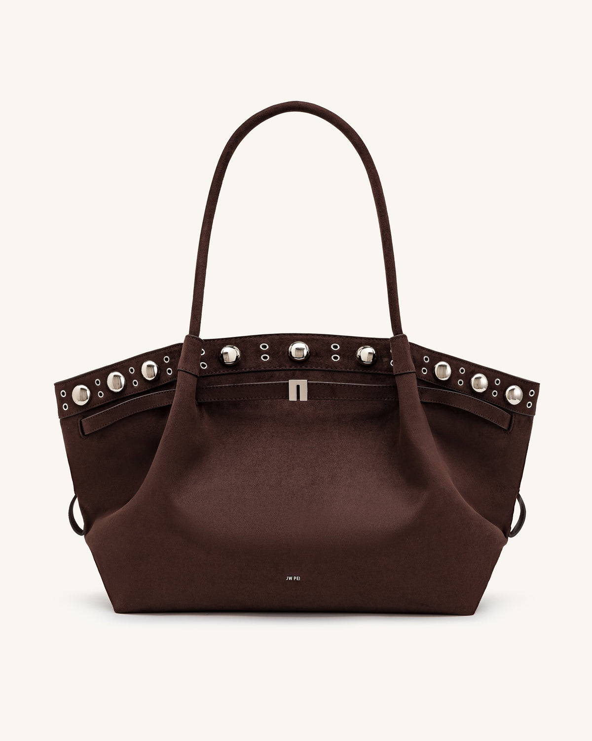 JWPE - Hana Large Faux Suede Tote Bag - Deep Brown