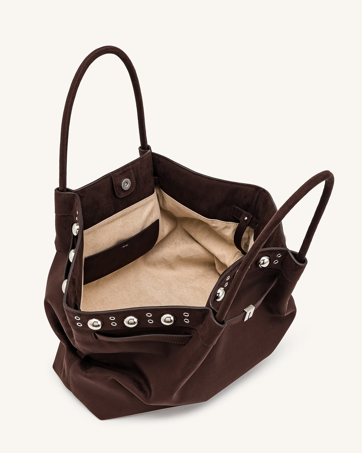 JWPE - Hana Large Faux Suede Tote Bag - Deep Brown