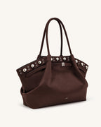 JWPE - Hana Large Faux Suede Tote Bag - Deep Brown