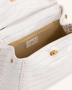 JWPE - Lucia Classic Top Handle Bag - Off White Croc
