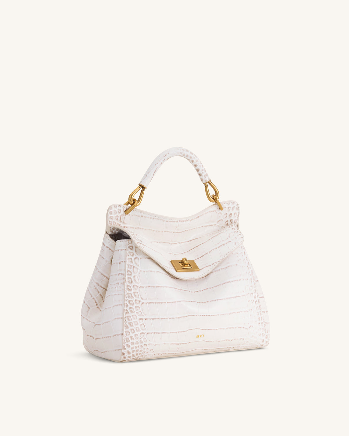JWPE - Lucia Classic Top Handle Bag - Off White Croc