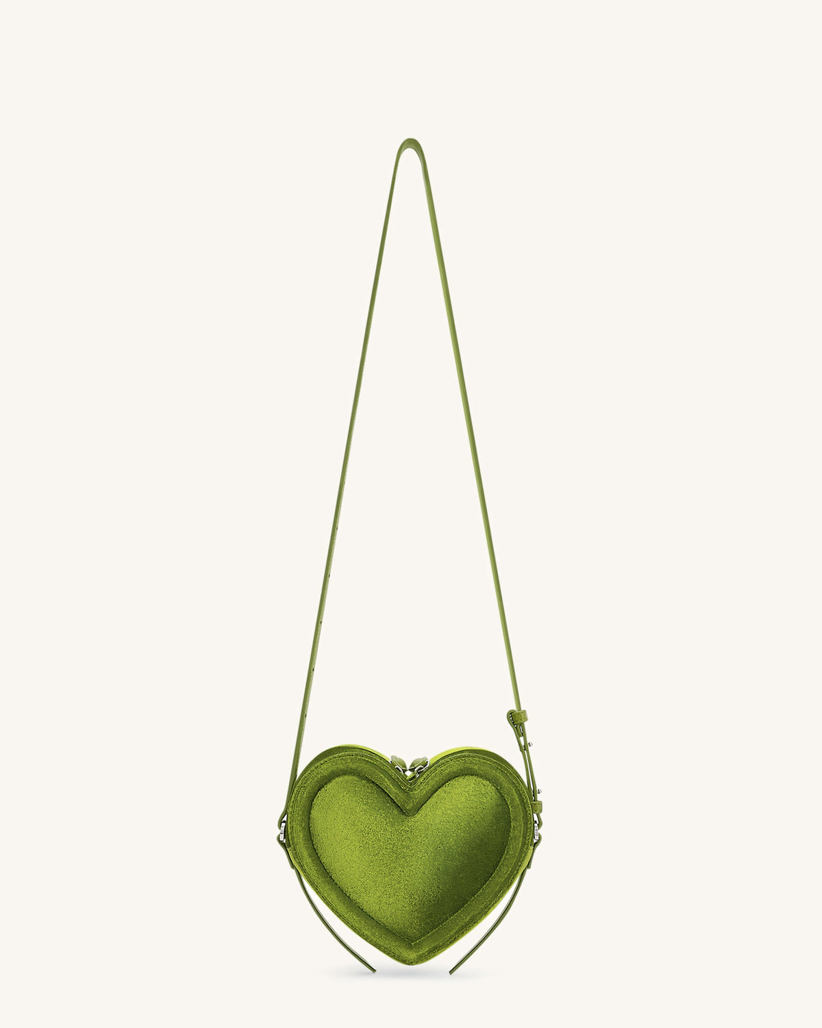 JWPE - Arlene Velvet Heart Shaped Bag - Green