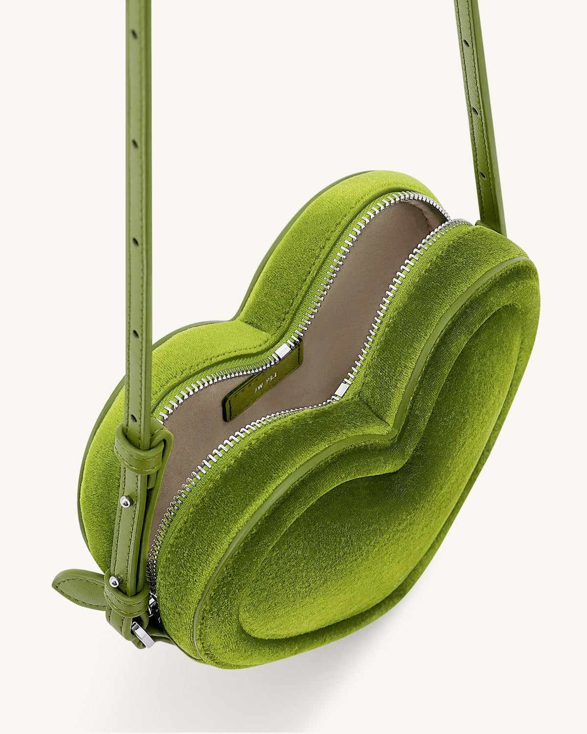 JWPE - Arlene Velvet Heart Shaped Bag - Green