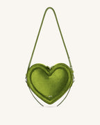 JWPE - Arlene Velvet Heart Shaped Bag - Green