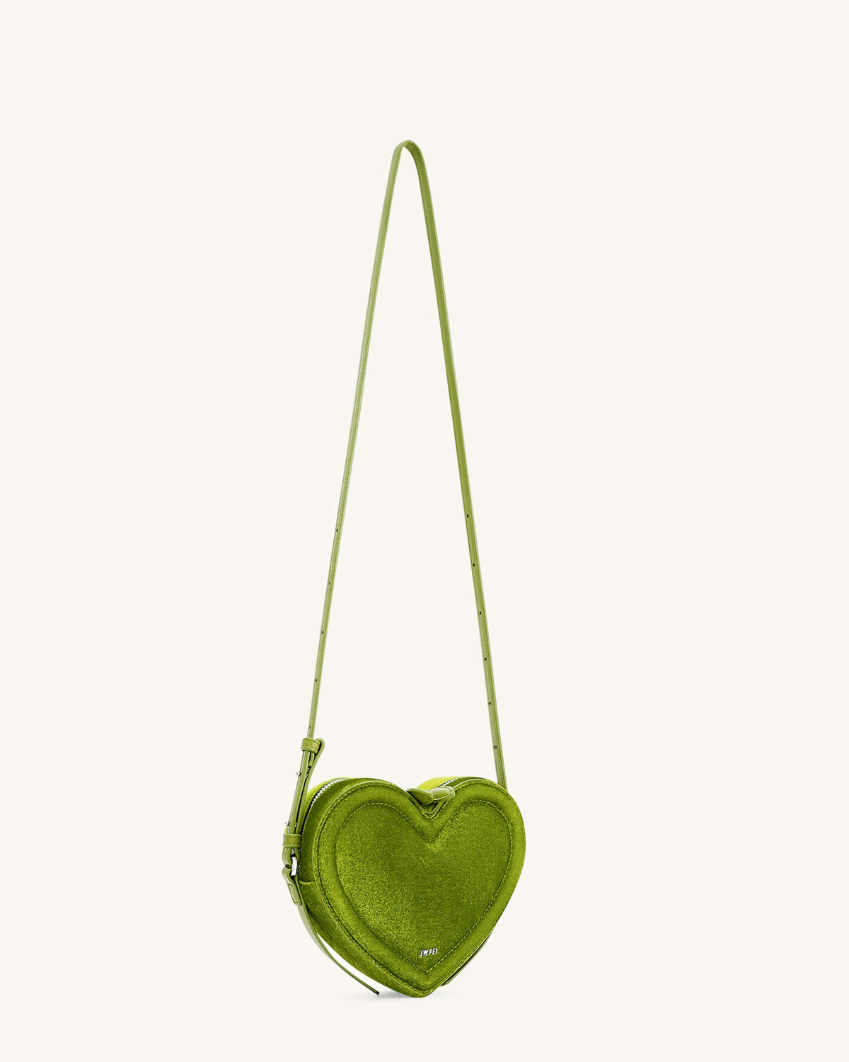 JWPE - Arlene Velvet Heart Shaped Bag - Green