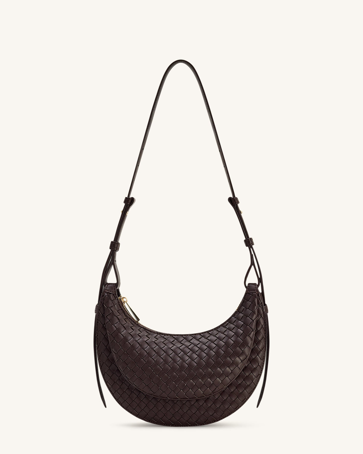 JWPE - Sharon Woven Crossbody Bag - Coffee Brown