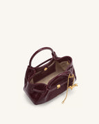 JWPE - Maeve Dachshund Charm Mini Satchel Bag - Burgundy Croc