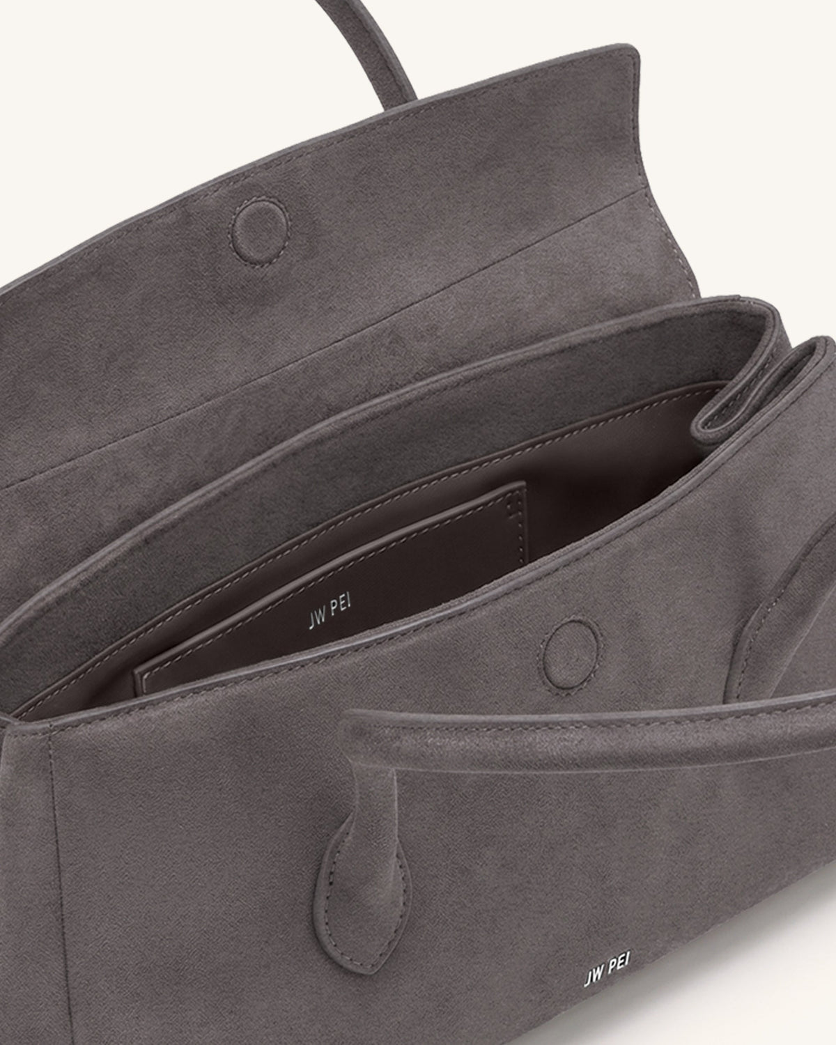 JWPE - Solenne Faux Suede East-West Shoulder Bag - Taupe