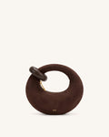 Abacus Faux Suede Mini Top Handle Bag - Chocolate Brown