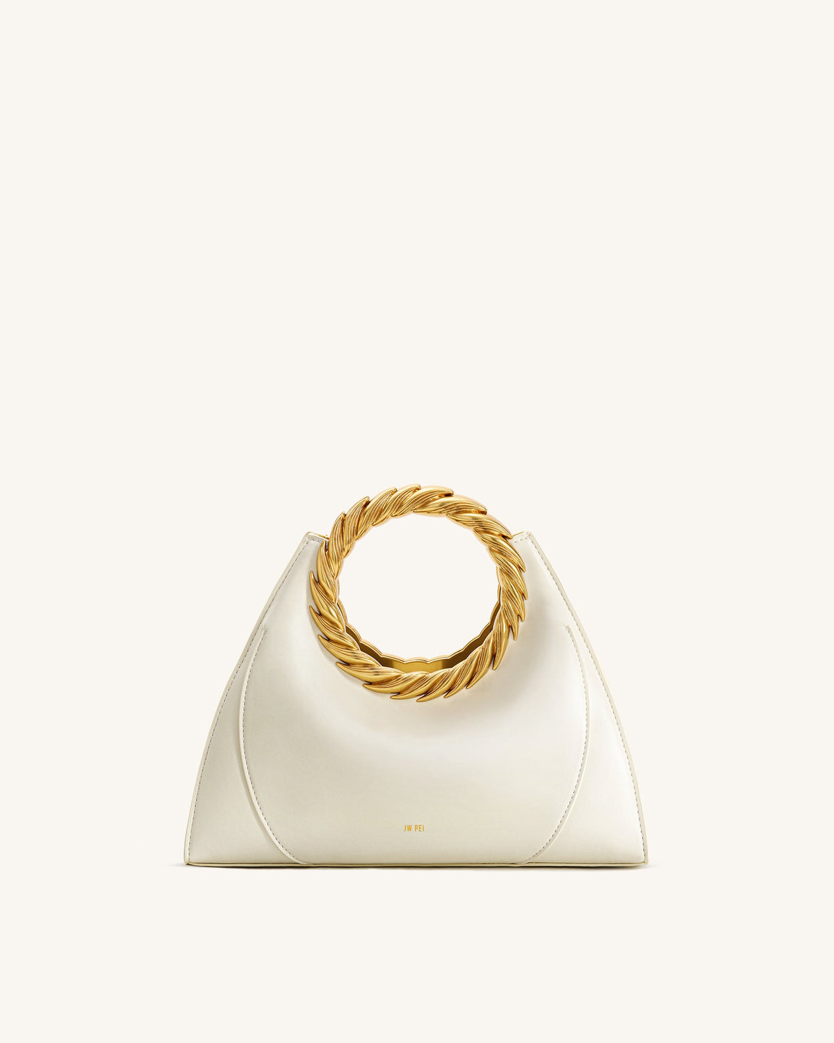 JWPE - Amiya Leaf Handle Sculpture Bag - White