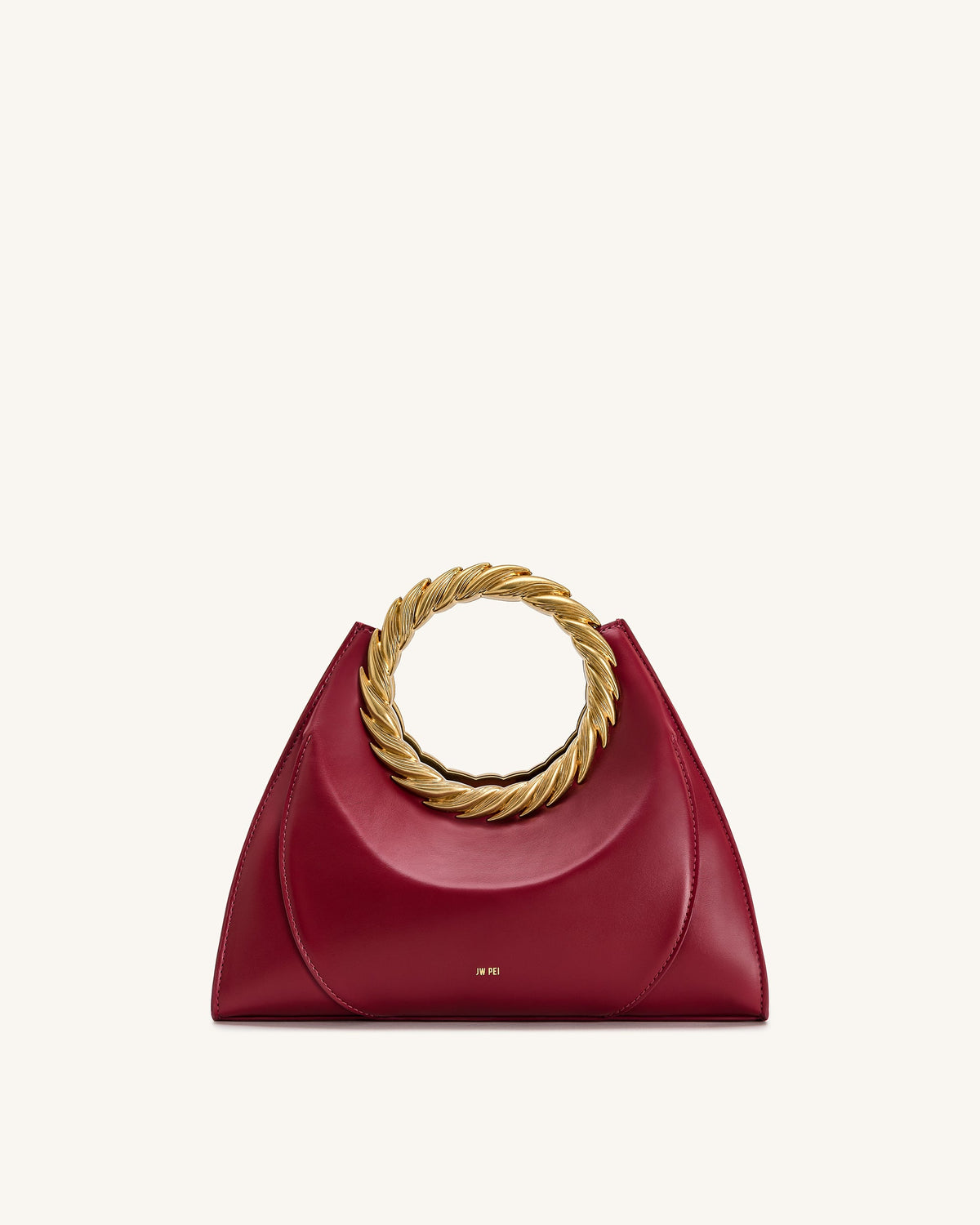 JWPE - Amiya Leaf Handle Sculpture Bag - Wine Red