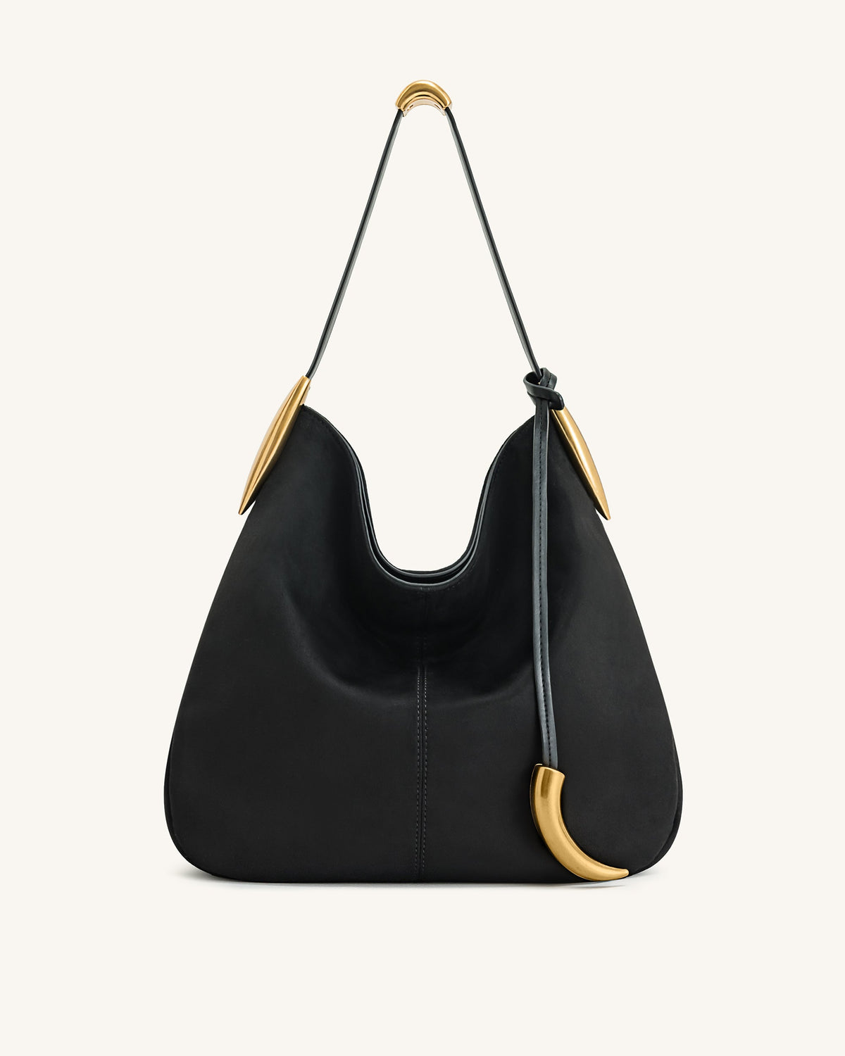 JWPE - Nina Metal Charm Hobo Bag - Black