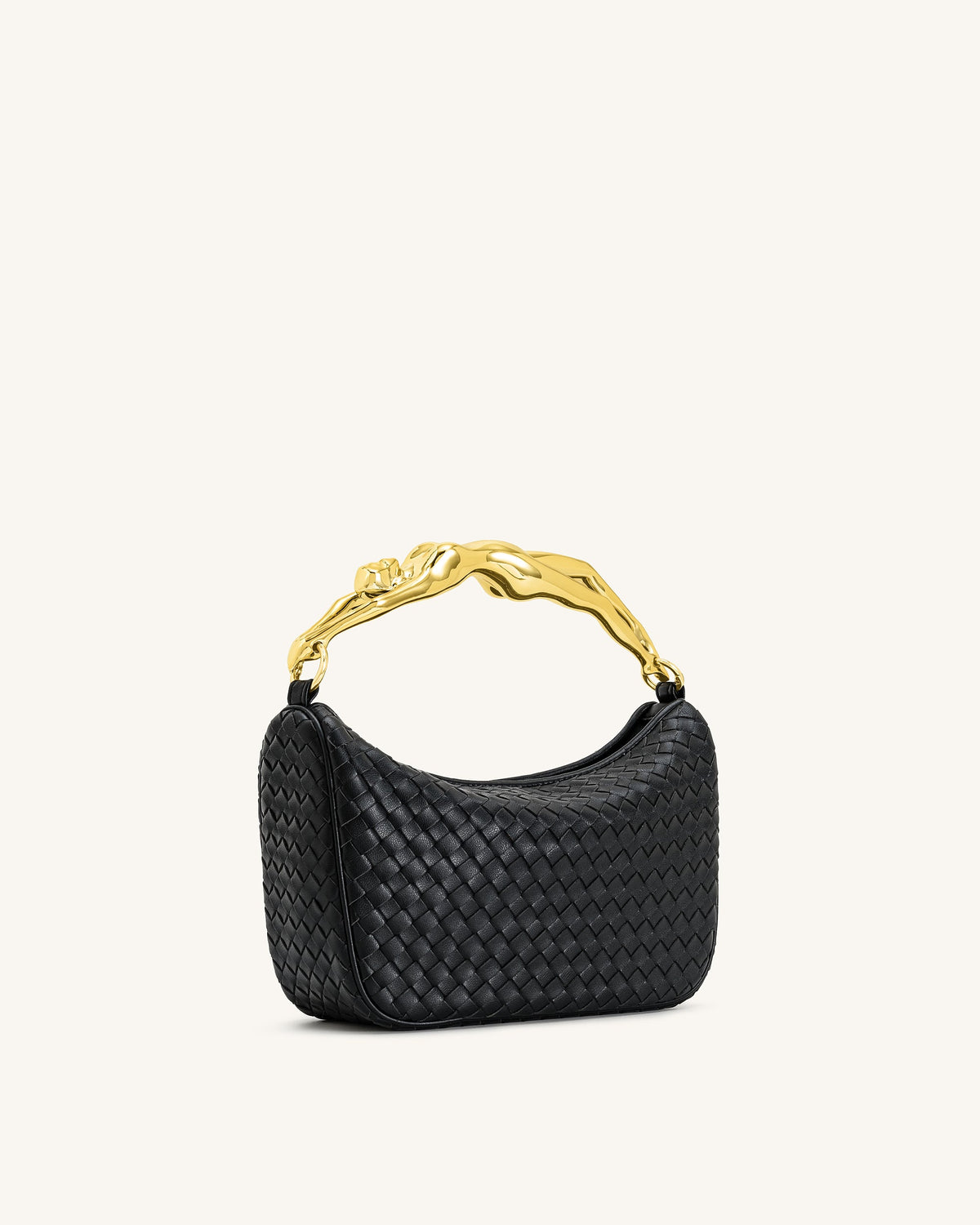 JWPE - Jenny Woven Human-shaped Handle Handbag - Black