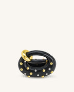 Abacus Studded Mini Top Handle Bag - Black