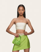JWPE - Gabbi Artificial Crystal Medium Ruched Hobo Handbag - Green