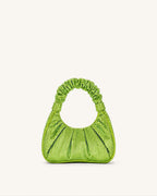 JWPE - Gabbi Artificial Crystal Medium Ruched Hobo Handbag - Green