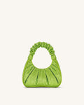 JWPE - Gabbi Artificial Crystal Medium Ruched Hobo Handbag - Green