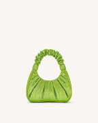 JWPE - Gabbi Artificial Crystal Medium Ruched Hobo Handbag - Green