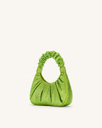 JWPE - Gabbi Artificial Crystal Medium Ruched Hobo Handbag - Green