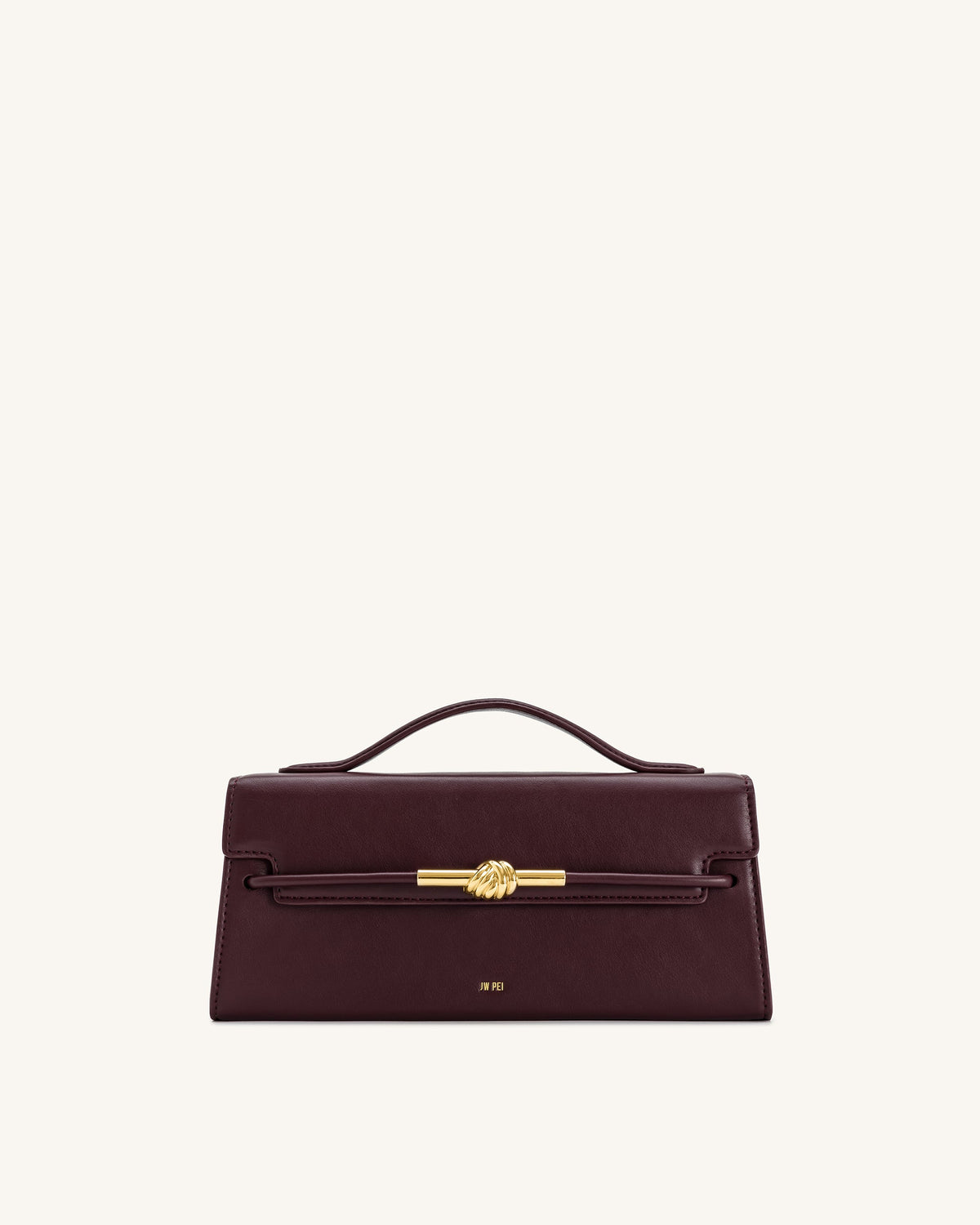 JWPE - Lena Metal Rope Knot Top Handle Bag - Deep Claret